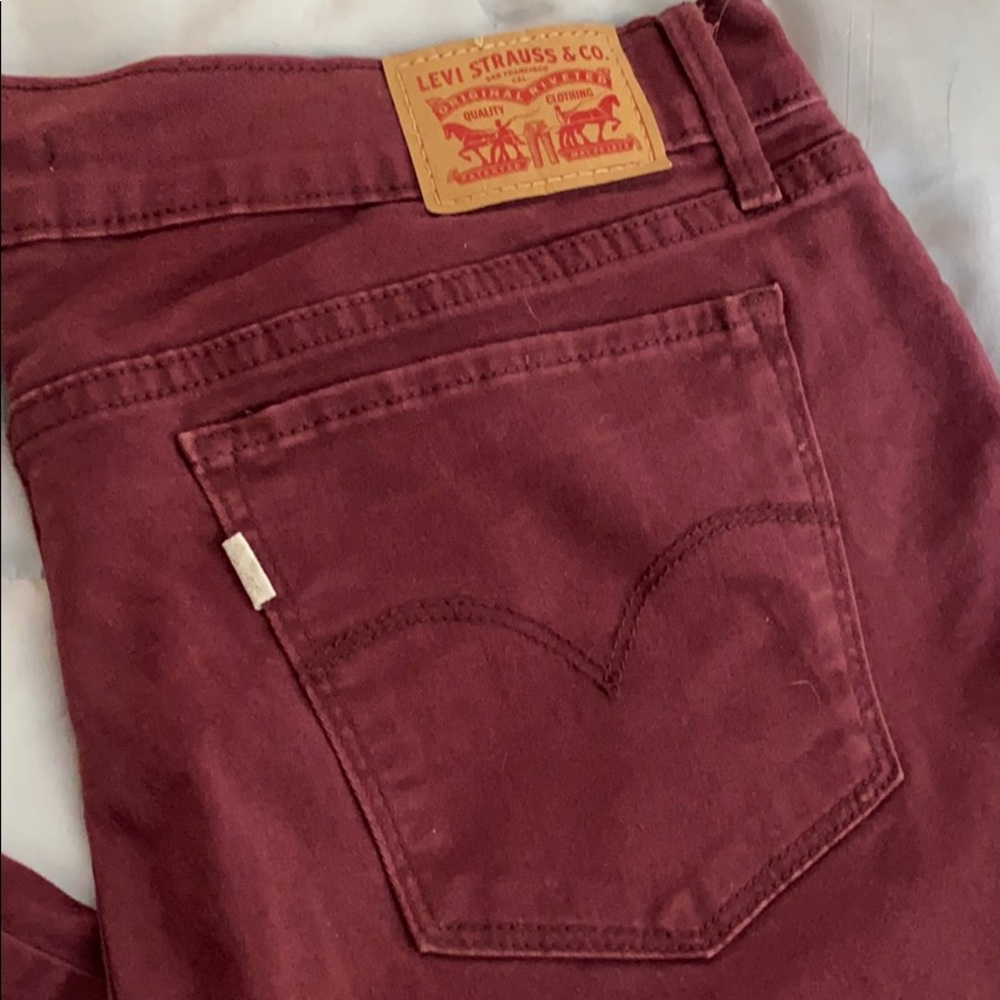 Levi’s 710 super skinny burgundy jeans